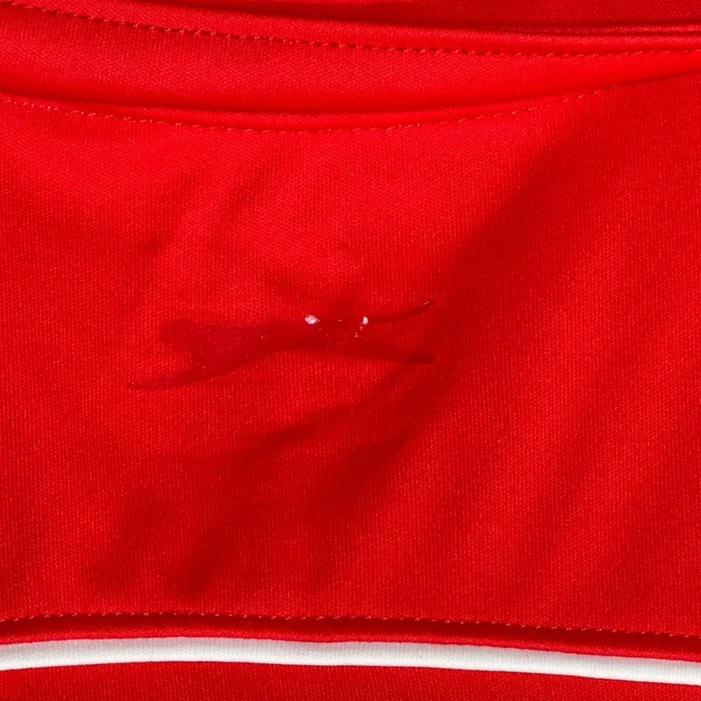 Slazenger Womens Sleeveless Polo Shirt Red White Piping Golf Tennis‎ Size S